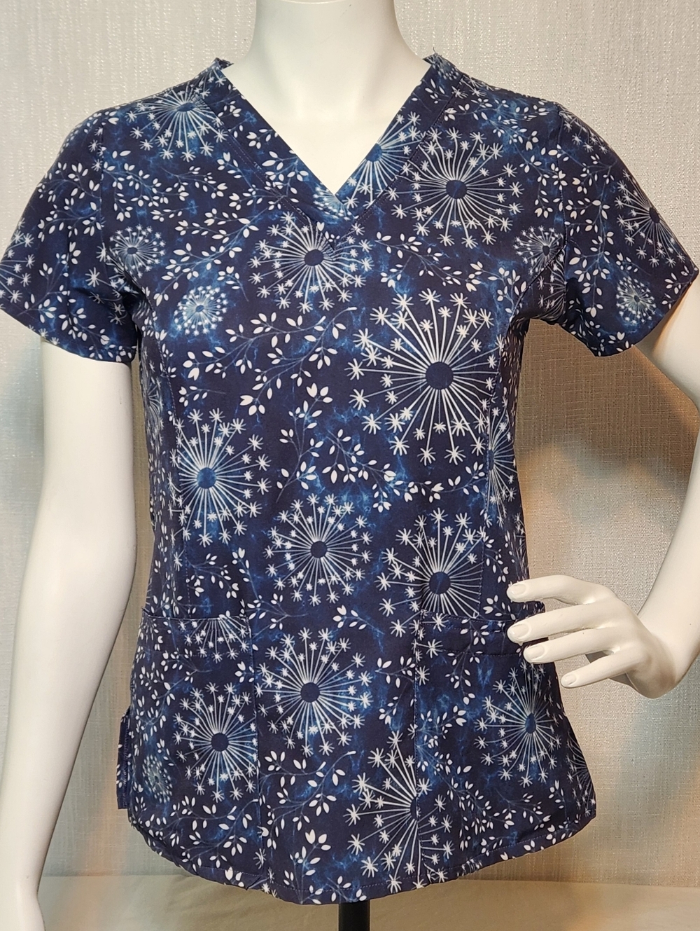 Dandelion Scrubs Top Prints By Maevn Blue Lightweight XS